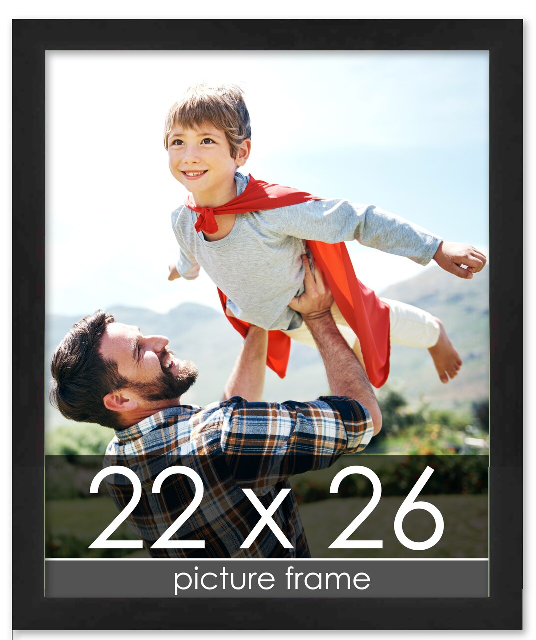 22x26 Decor Picture Frame with UV-Resistant Acrylic & Acid Free Backing, Available in 2 Finishes - Black and Brown